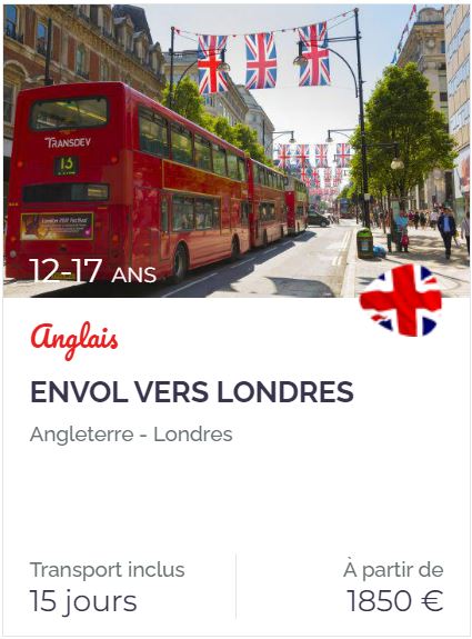 Envol vers Londres est un séjour linguistique de deux semaines à Londres en juin 2025 pour un stage de seconde