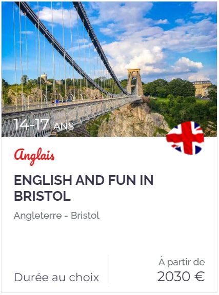 séjour linguistique à Bristol en Angleterre pour un stage de seconde en juin 2025